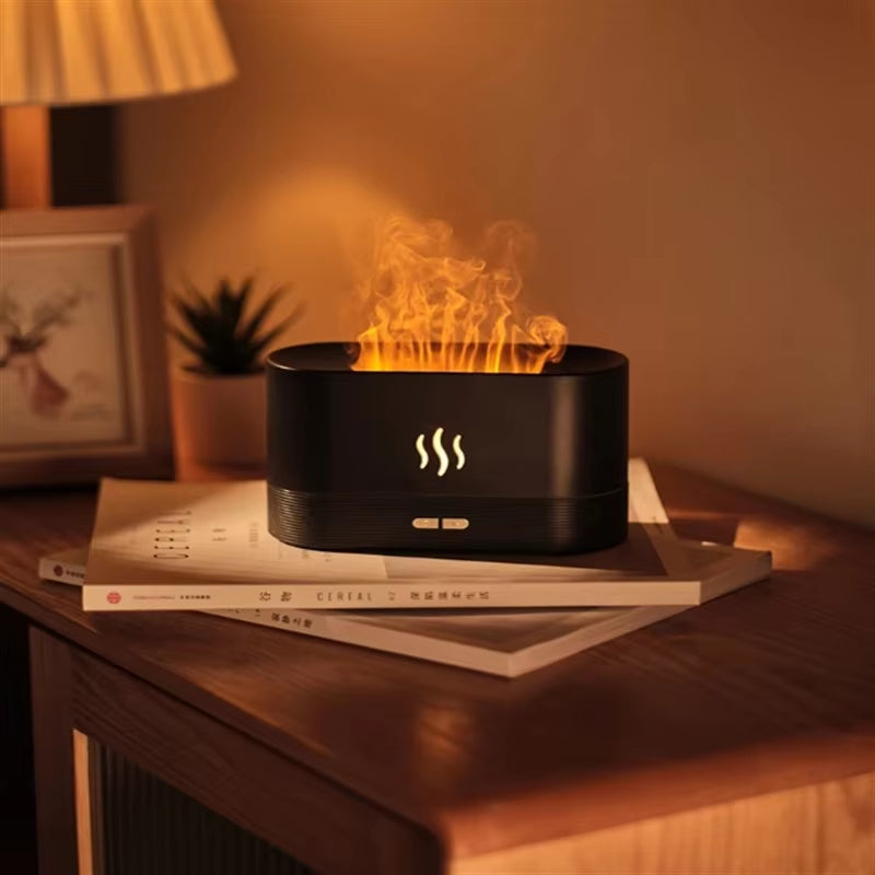 Kinscoter Aroma Diffuser Air Humidifier Ultrasonic Cool Mist Maker Fogger Led Essential Oil Flame Lamp Difusor