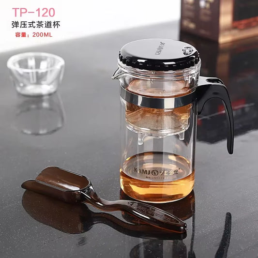 Various Kamjove Glass Kungfu Teapot Piaoyi Bei Convenient Teacup Kungfu Tea Set Press AUTO-OPEN Art Tea Cup