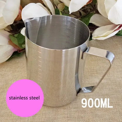DIY Candle Making Hand Tool, Stainless Steel Cup, Wax Pot, Chocolates Melt, Containing Mark, Big 900Ml Inner Scale, New