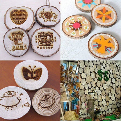 Unfinished Natural Wood Slices 3-20Cm Thick Craft Wood Kit Circles Crafts Christmas Ornaments DIY Crafts with Bark for Crafts